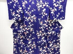 未使用品　駒絽枝花模様小紋着物